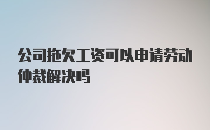 公司拖欠工资可以申请劳动仲裁解决吗