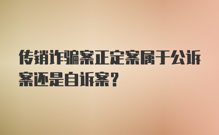 传销诈骗案正定案属于公诉案还是自诉案？