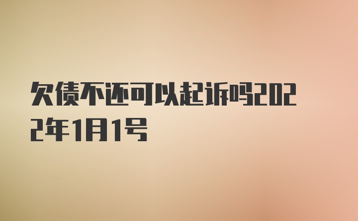 欠债不还可以起诉吗2022年1月1号