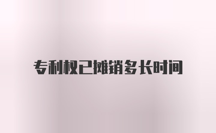 专利权已摊销多长时间