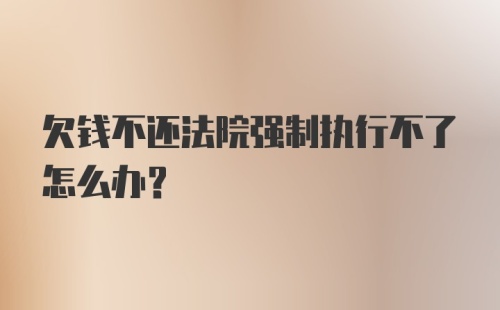 欠钱不还法院强制执行不了怎么办？