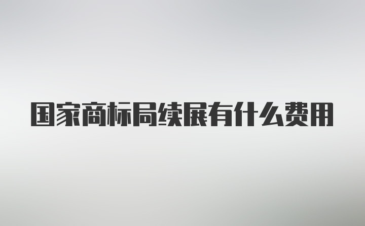 国家商标局续展有什么费用