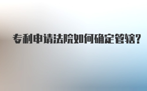 专利申请法院如何确定管辖？