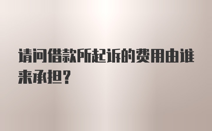 请问借款所起诉的费用由谁来承担?