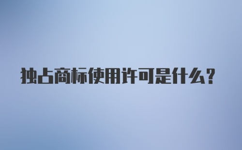 独占商标使用许可是什么？