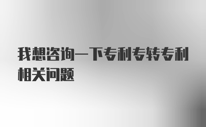 我想咨询一下专利专转专利相关问题