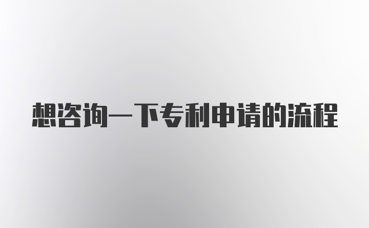 想咨询一下专利申请的流程