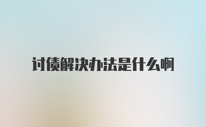 讨债解决办法是什么啊