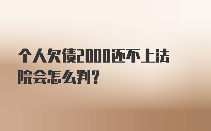 个人欠债2000还不上法院会怎么判？