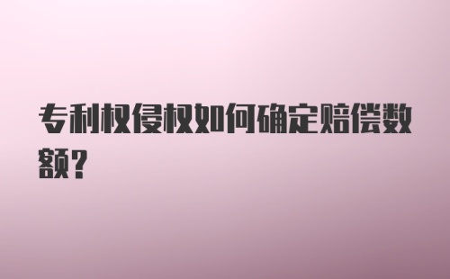 专利权侵权如何确定赔偿数额？