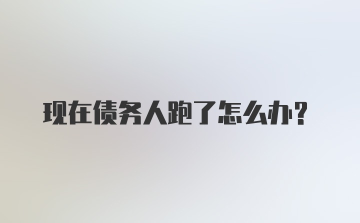 现在债务人跑了怎么办？