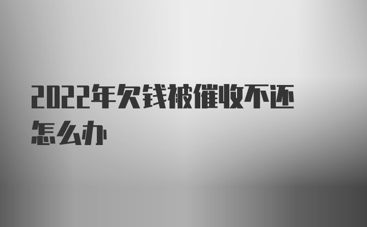 2022年欠钱被催收不还怎么办