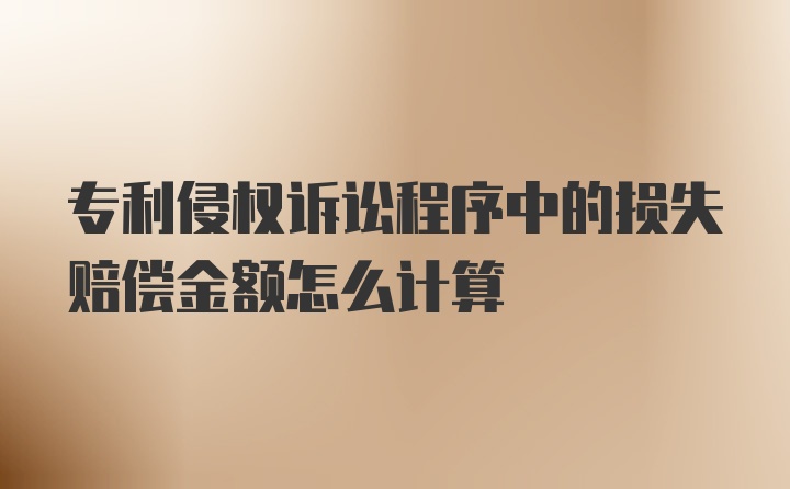 专利侵权诉讼程序中的损失赔偿金额怎么计算