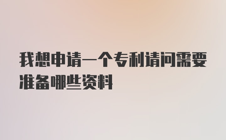 我想申请一个专利请问需要准备哪些资料