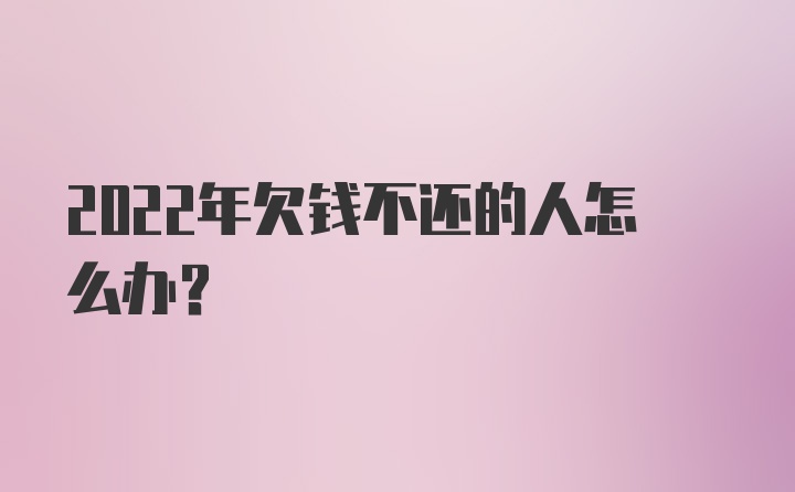 2022年欠钱不还的人怎么办？