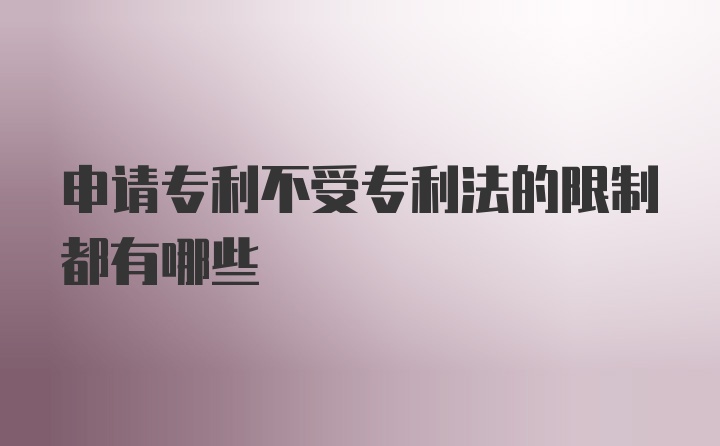 申请专利不受专利法的限制都有哪些