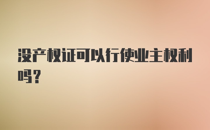 没产权证可以行使业主权利吗？