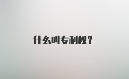 什么叫专利权？