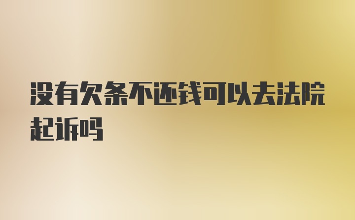 没有欠条不还钱可以去法院起诉吗