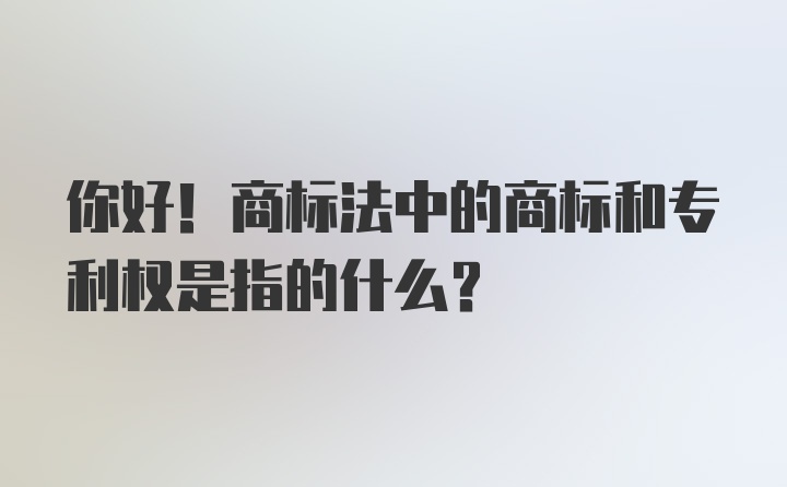 你好！商标法中的商标和专利权是指的什么？