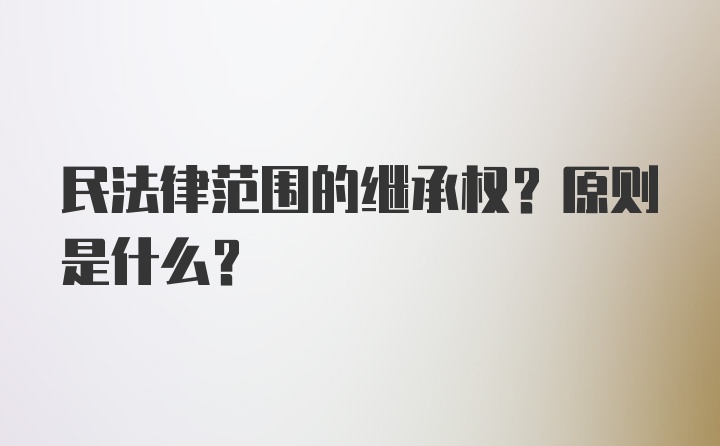 民法律范围的继承权？原则是什么？