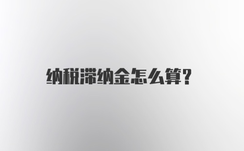 纳税滞纳金怎么算?