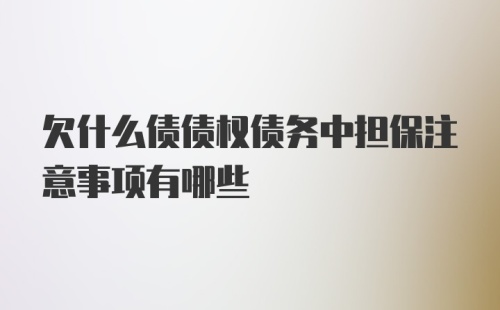 欠什么债债权债务中担保注意事项有哪些