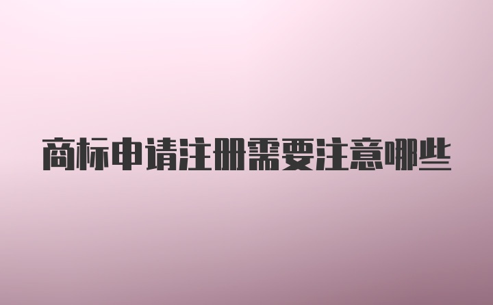 商标申请注册需要注意哪些