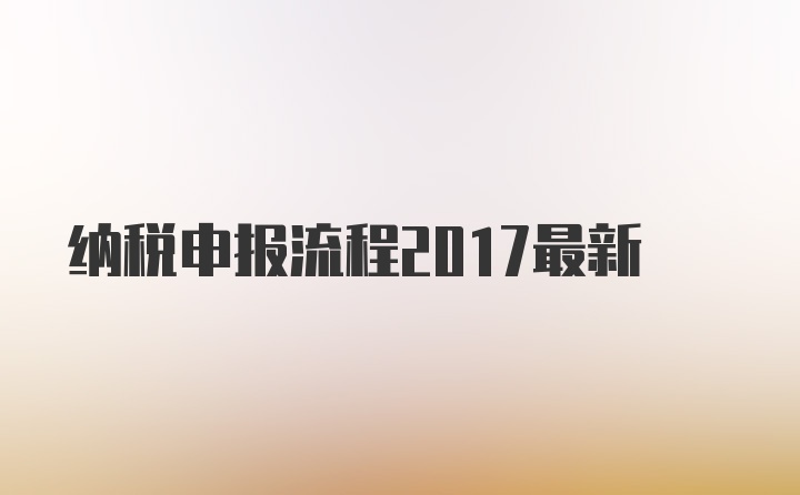 纳税申报流程2017最新