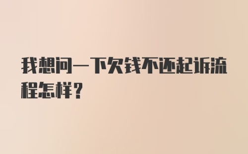 我想问一下欠钱不还起诉流程怎样？