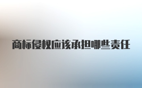 商标侵权应该承担哪些责任