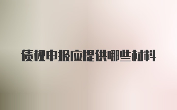 债权申报应提供哪些材料