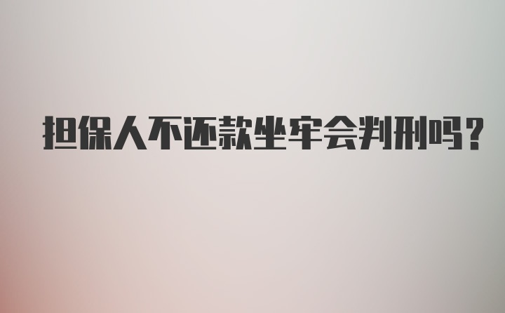 担保人不还款坐牢会判刑吗？