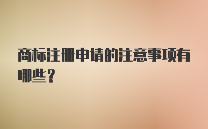 商标注册申请的注意事项有哪些？