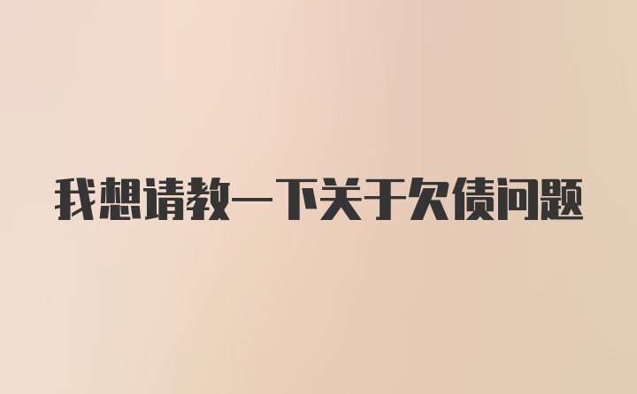 我想请教一下关于欠债问题