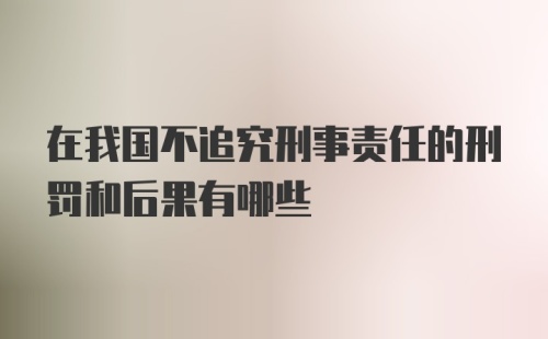 在我国不追究刑事责任的刑罚和后果有哪些