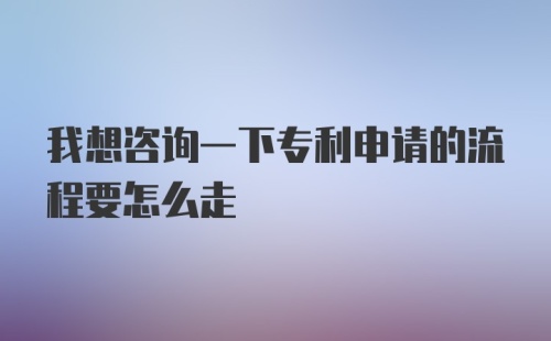 我想咨询一下专利申请的流程要怎么走