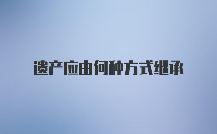 遗产应由何种方式继承