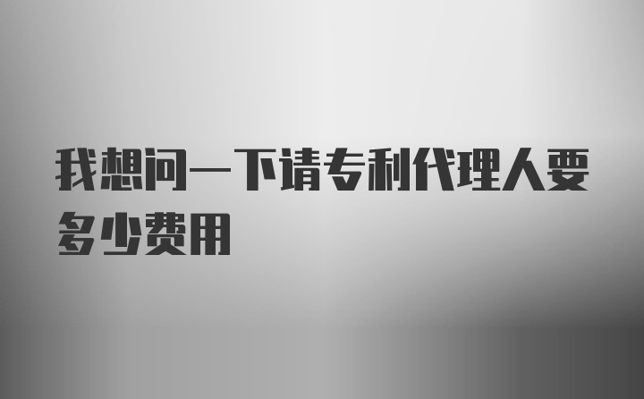 我想问一下请专利代理人要多少费用