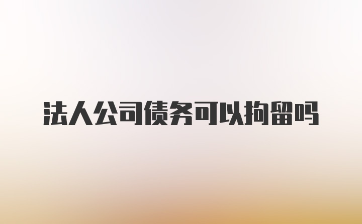 法人公司债务可以拘留吗