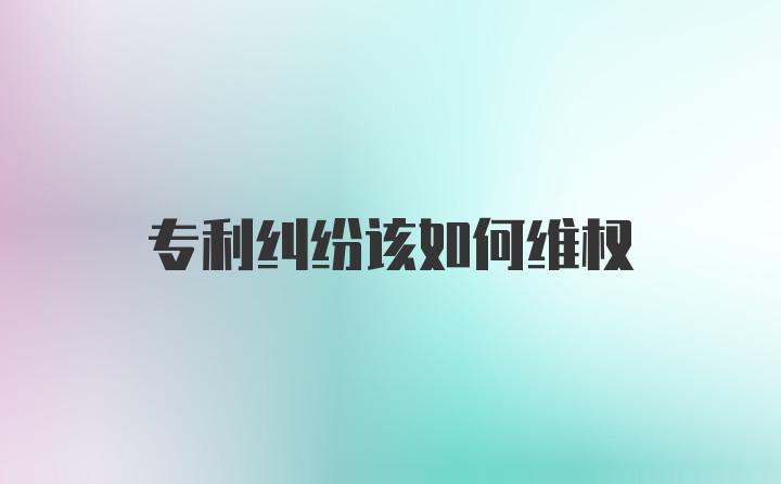 专利纠纷该如何维权