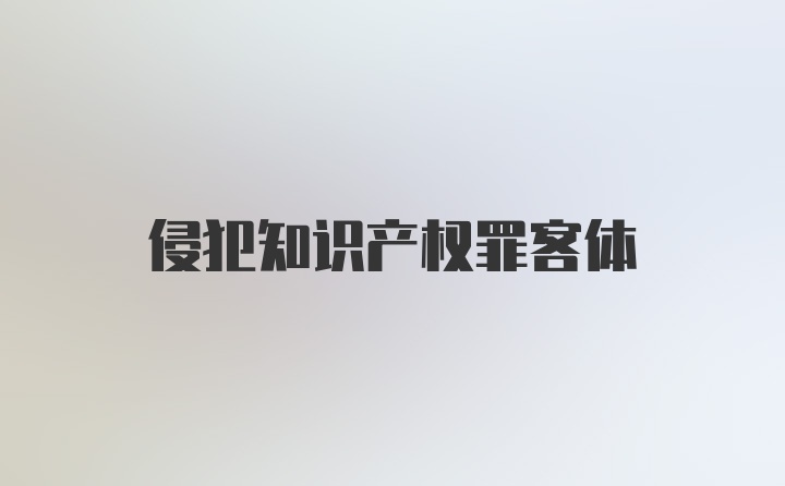 侵犯知识产权罪客体