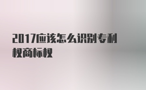 2017应该怎么识别专利权商标权