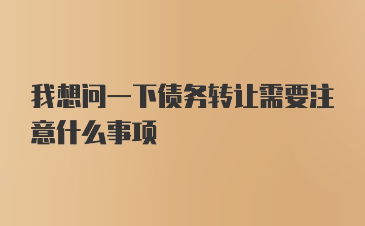 我想问一下债务转让需要注意什么事项