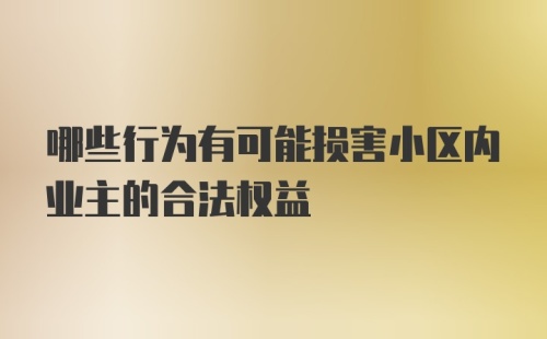 哪些行为有可能损害小区内业主的合法权益