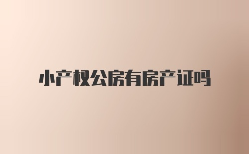 小产权公房有房产证吗