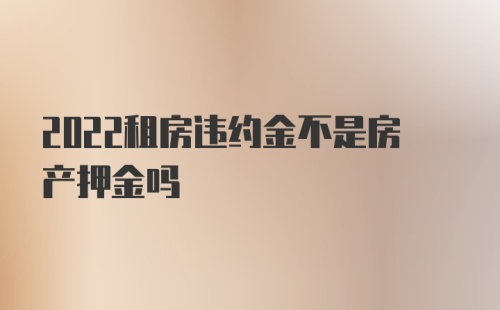 2022租房违约金不是房产押金吗