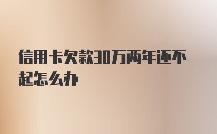 信用卡欠款30万两年还不起怎么办