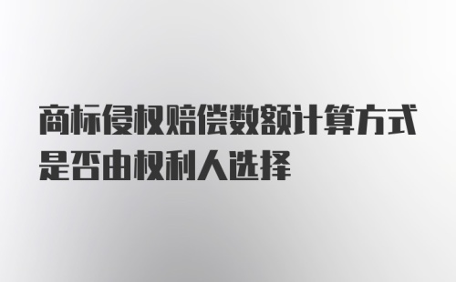 商标侵权赔偿数额计算方式是否由权利人选择