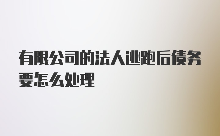 有限公司的法人逃跑后债务要怎么处理